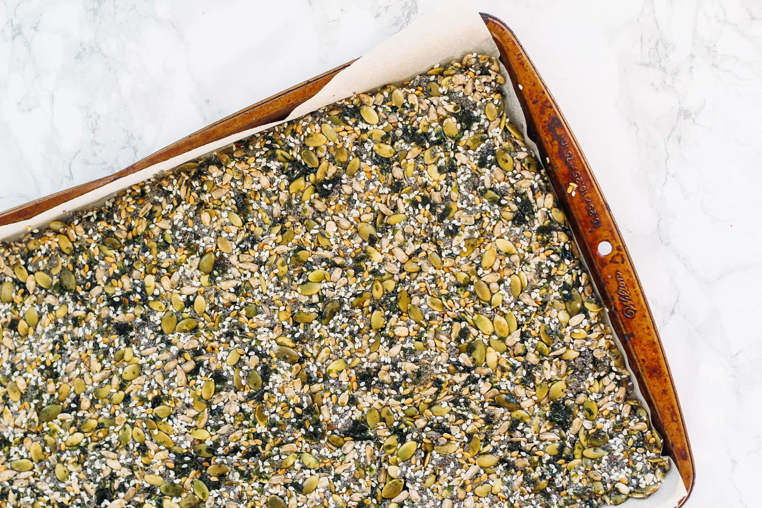 crackers on baking sheet