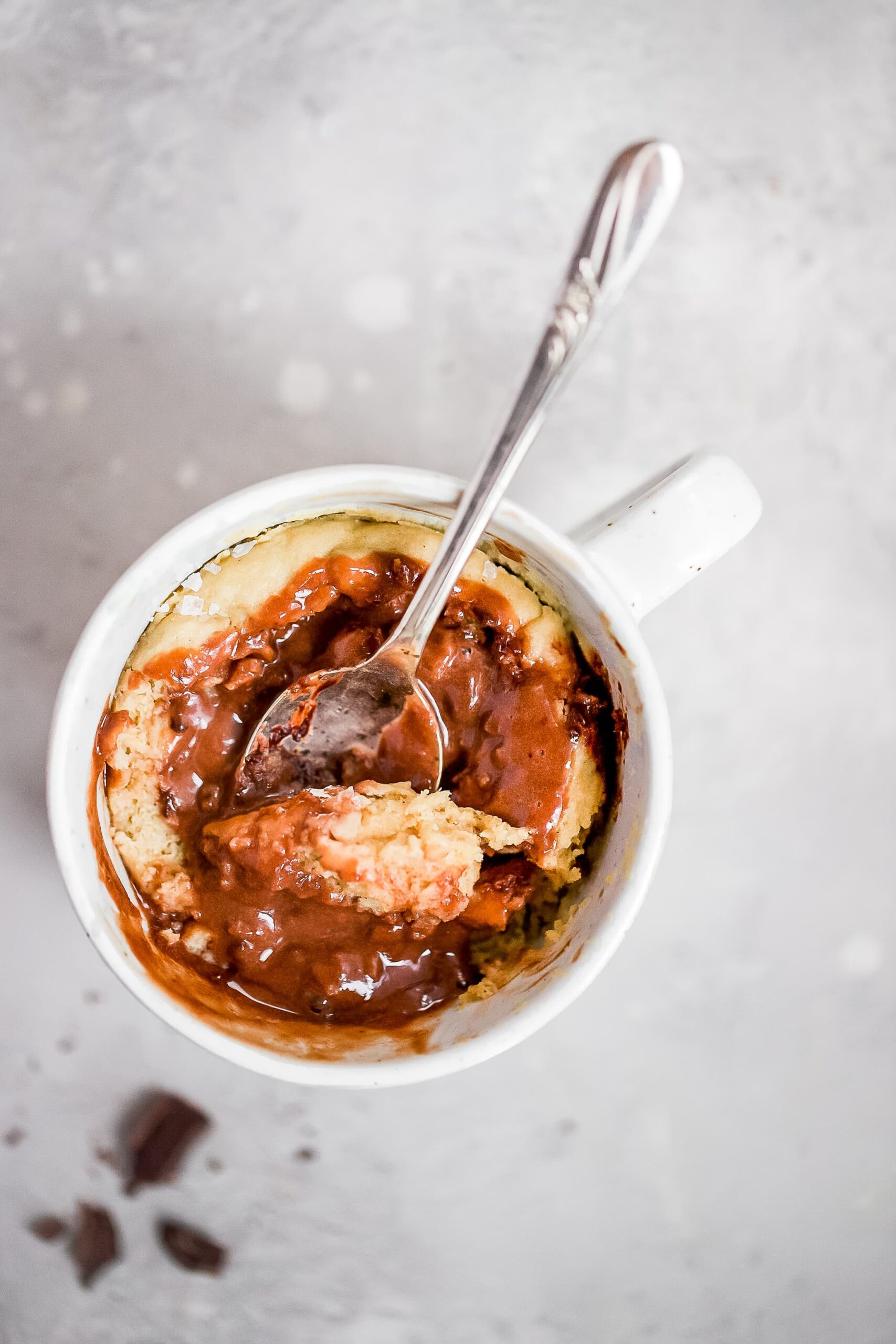 mug cake with melted ice cream