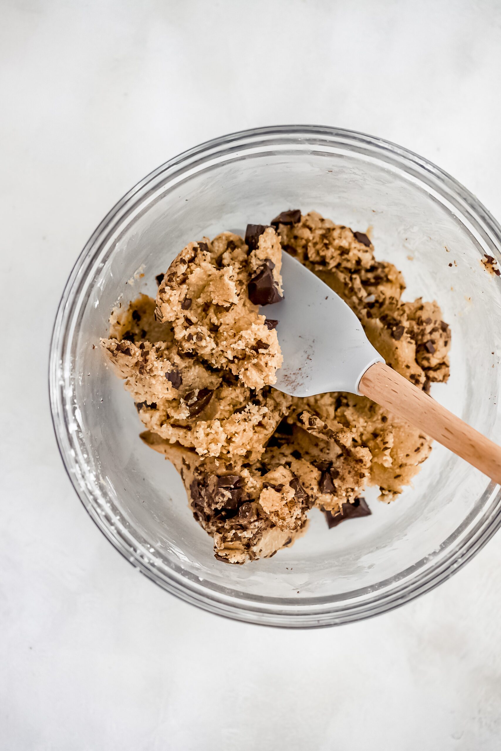 chocolate chunks added to cookie mix