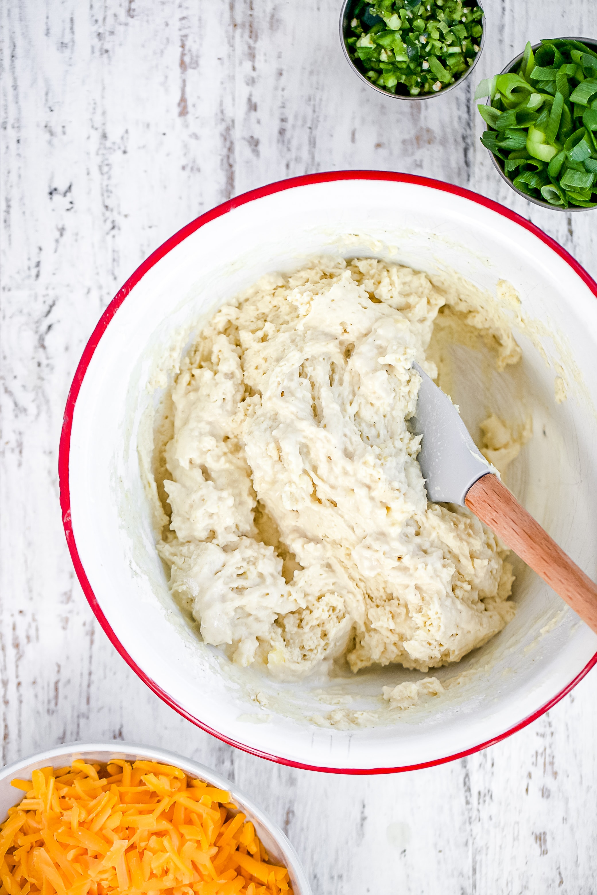 ingredients in bowl mixed