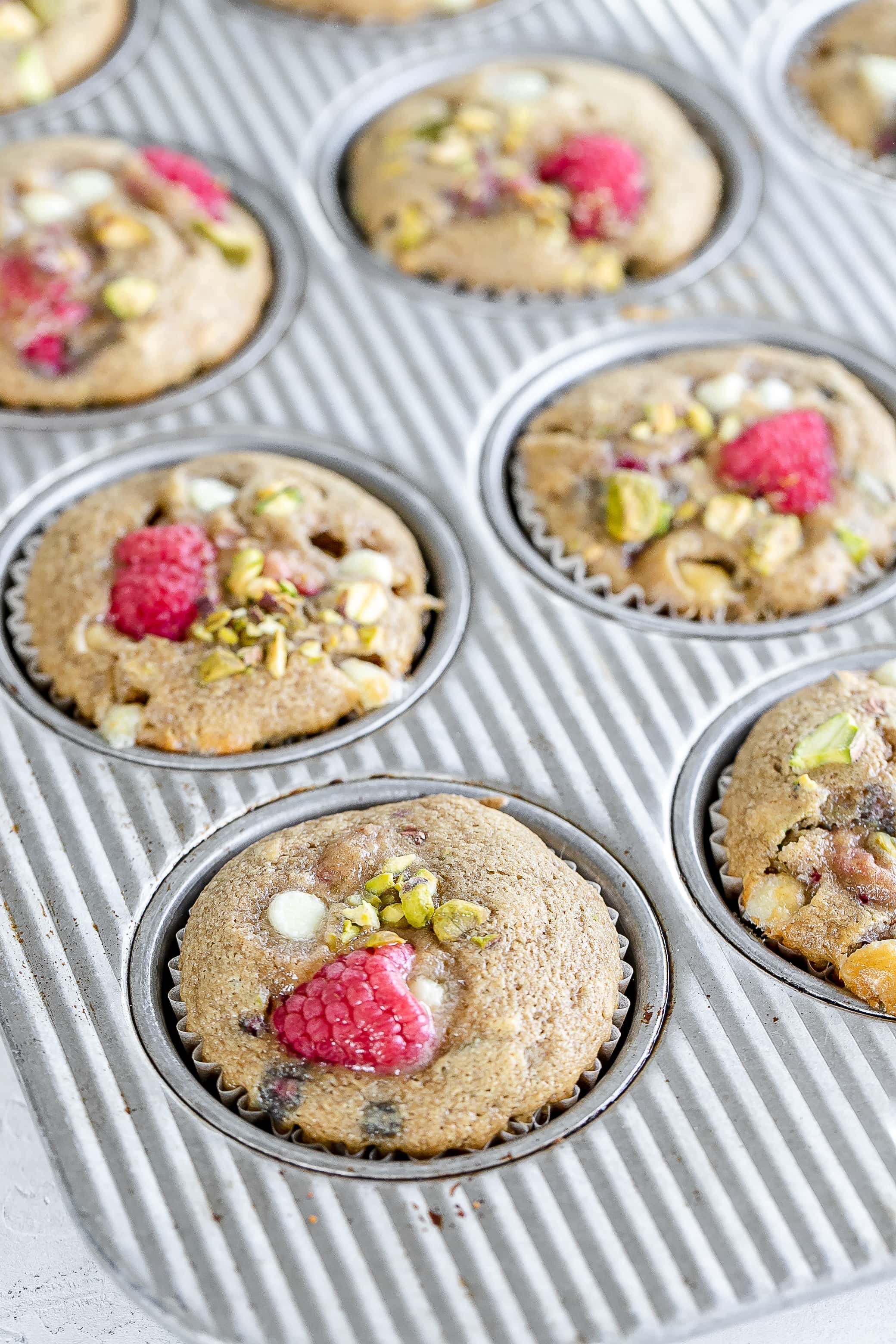 baked muffins in pan