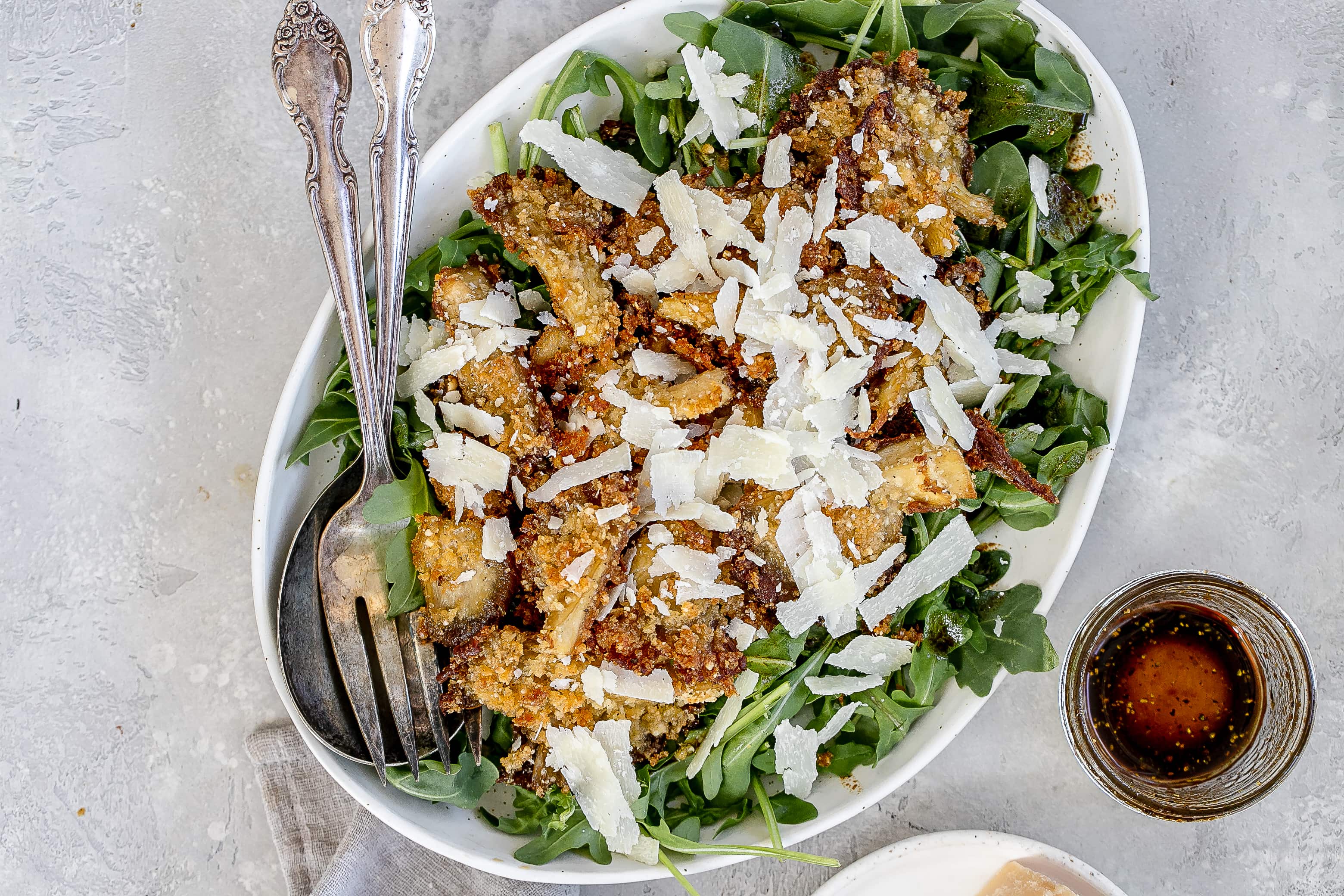 Warm Mushroom Salad with Arugula