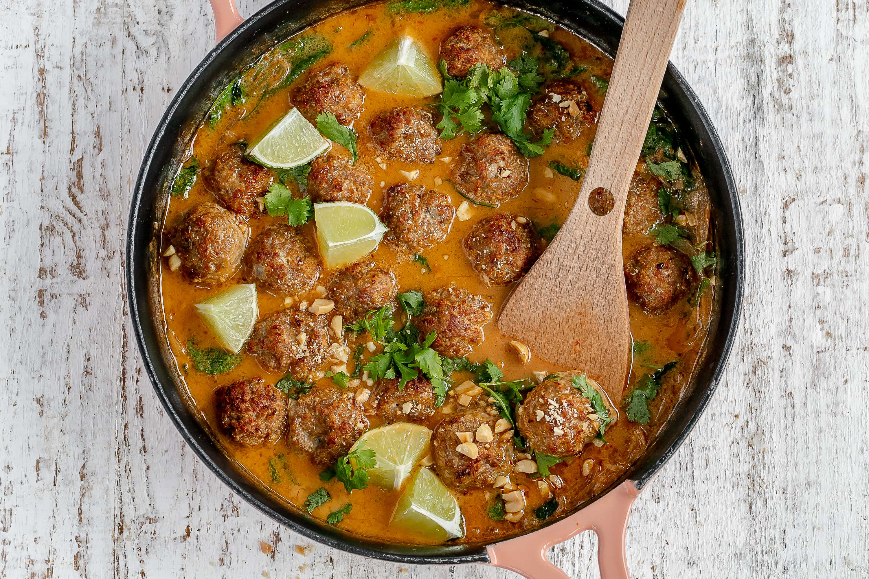 Thai Turkey Meatballs with Red Curry