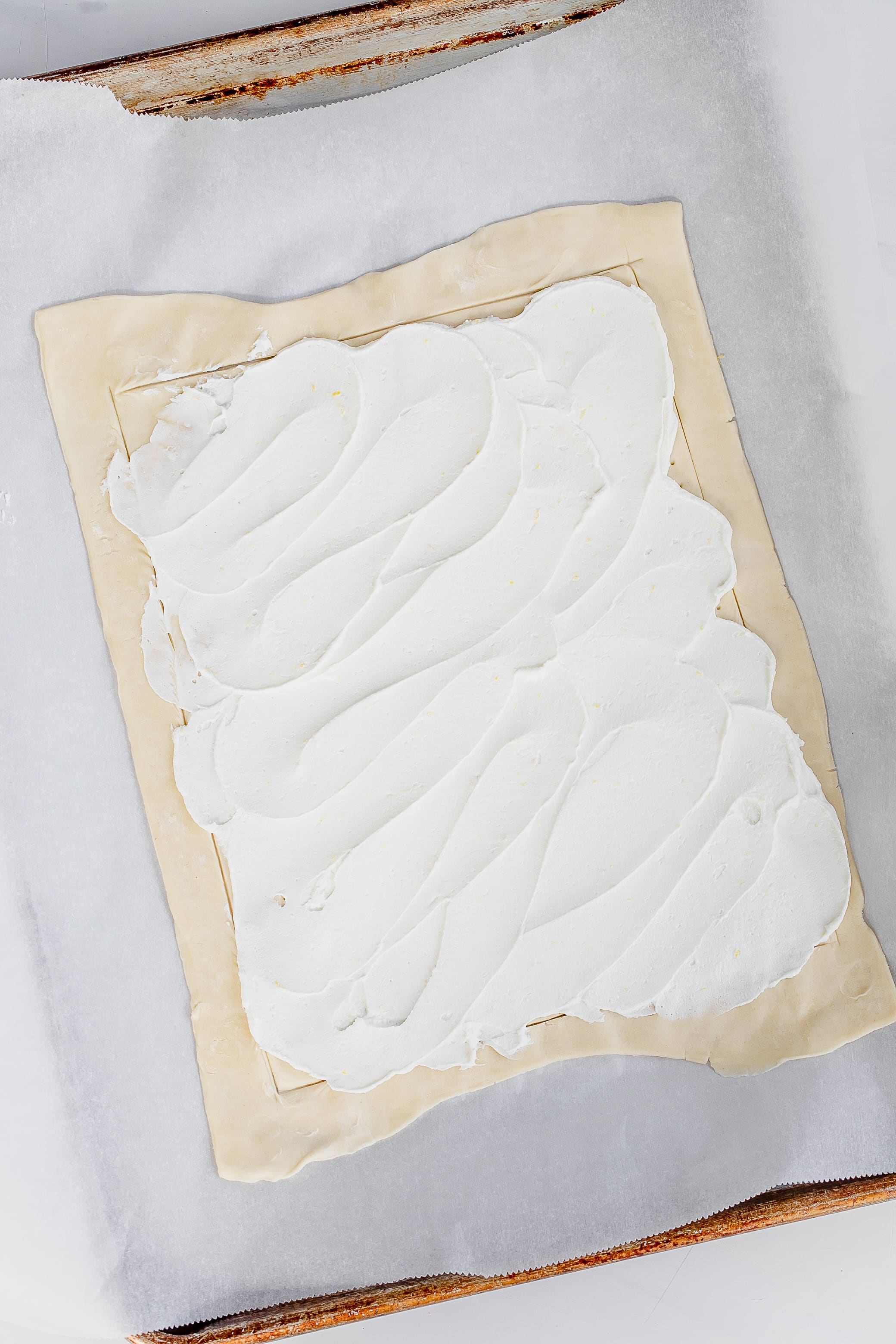 goat cheese spread on tart