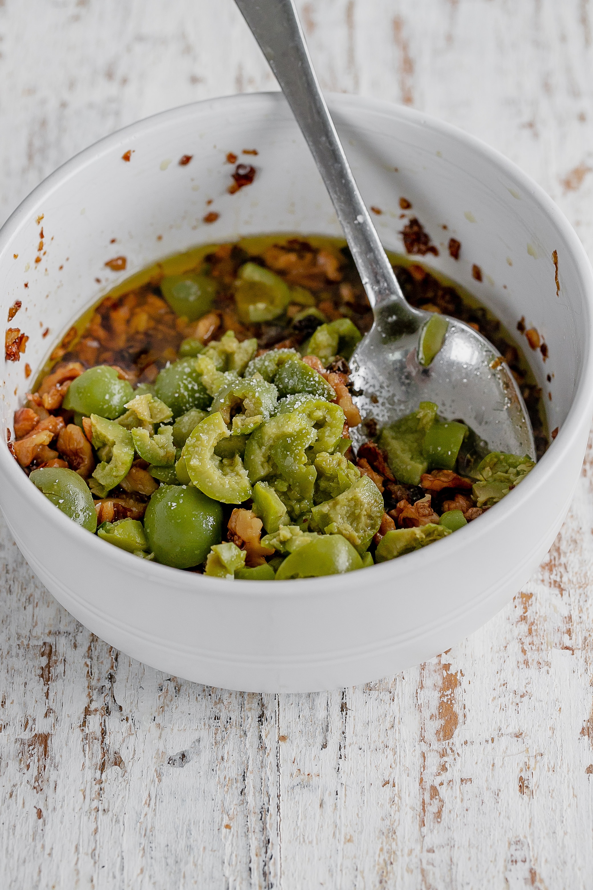 olive topping in bowl