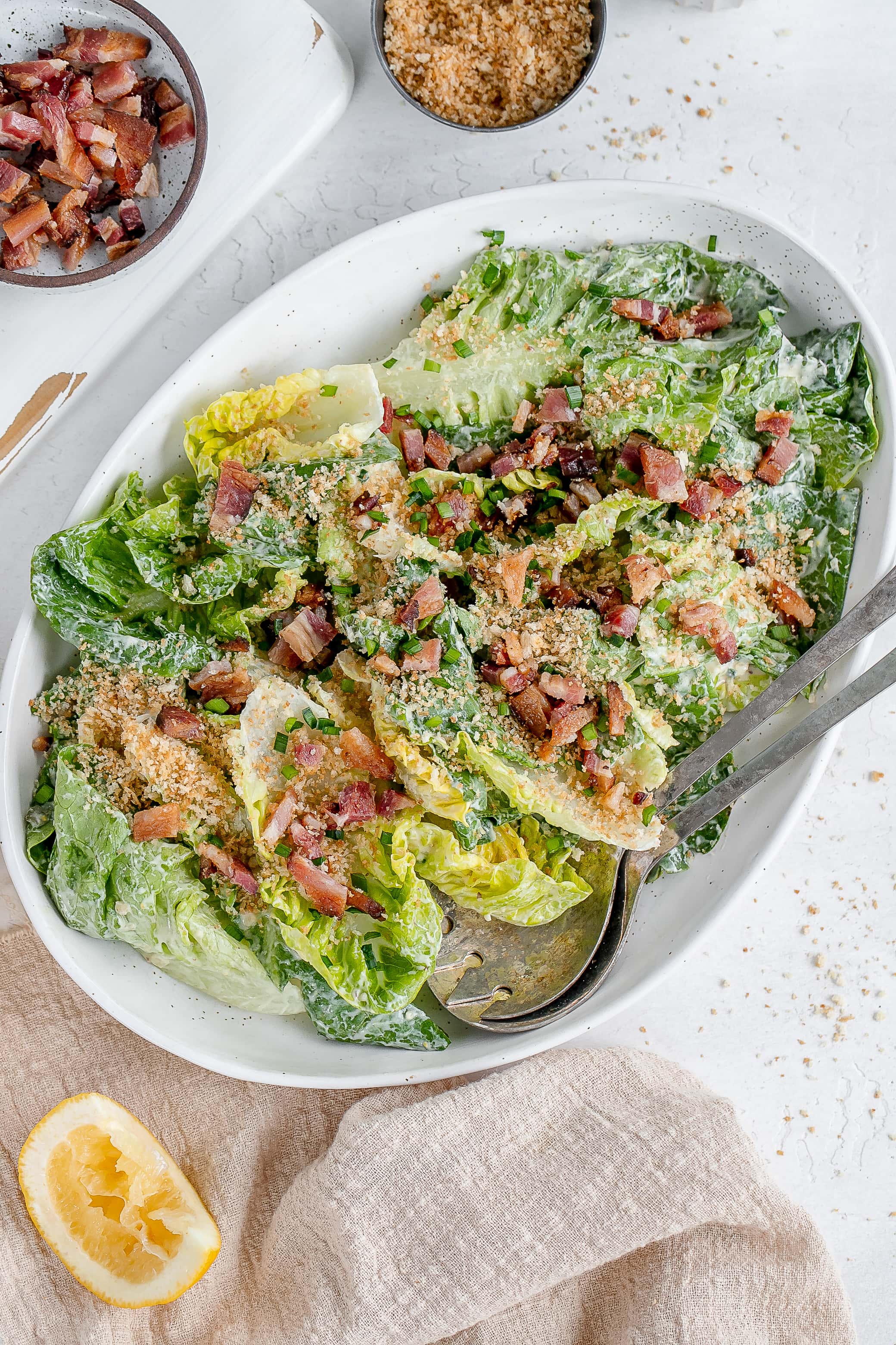 little gem salad with sour cream dressing.
