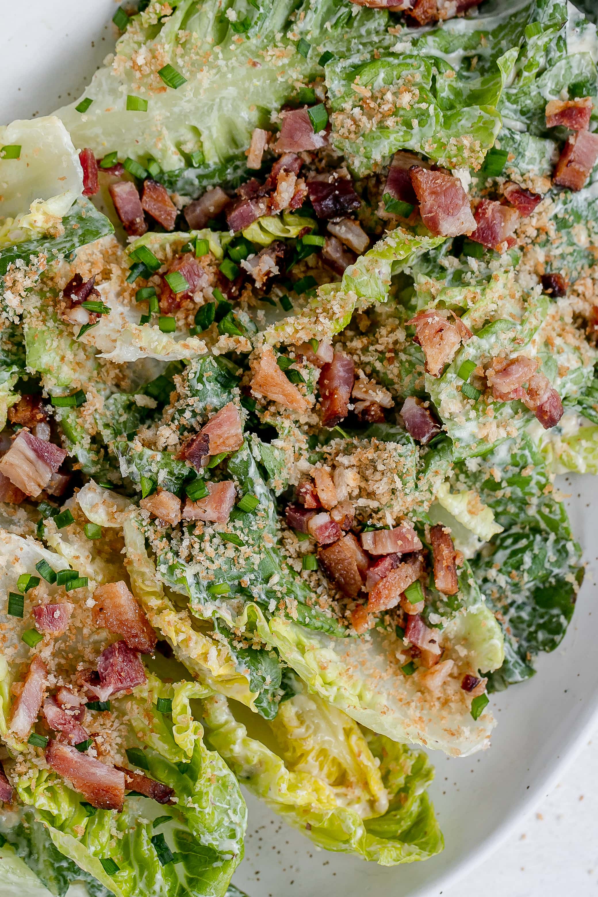 little gem salad up close.