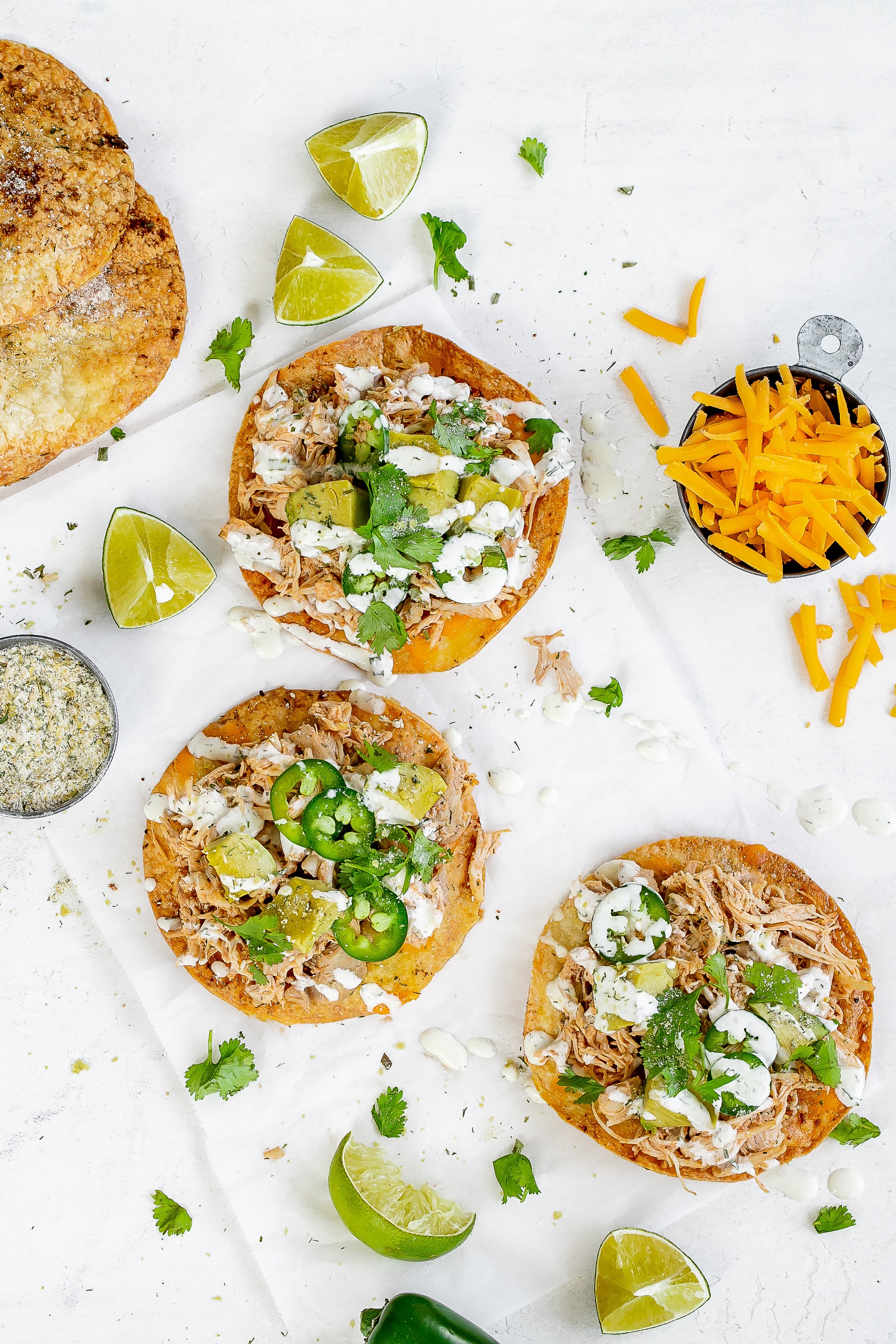 cool ranch chicken tostadas.