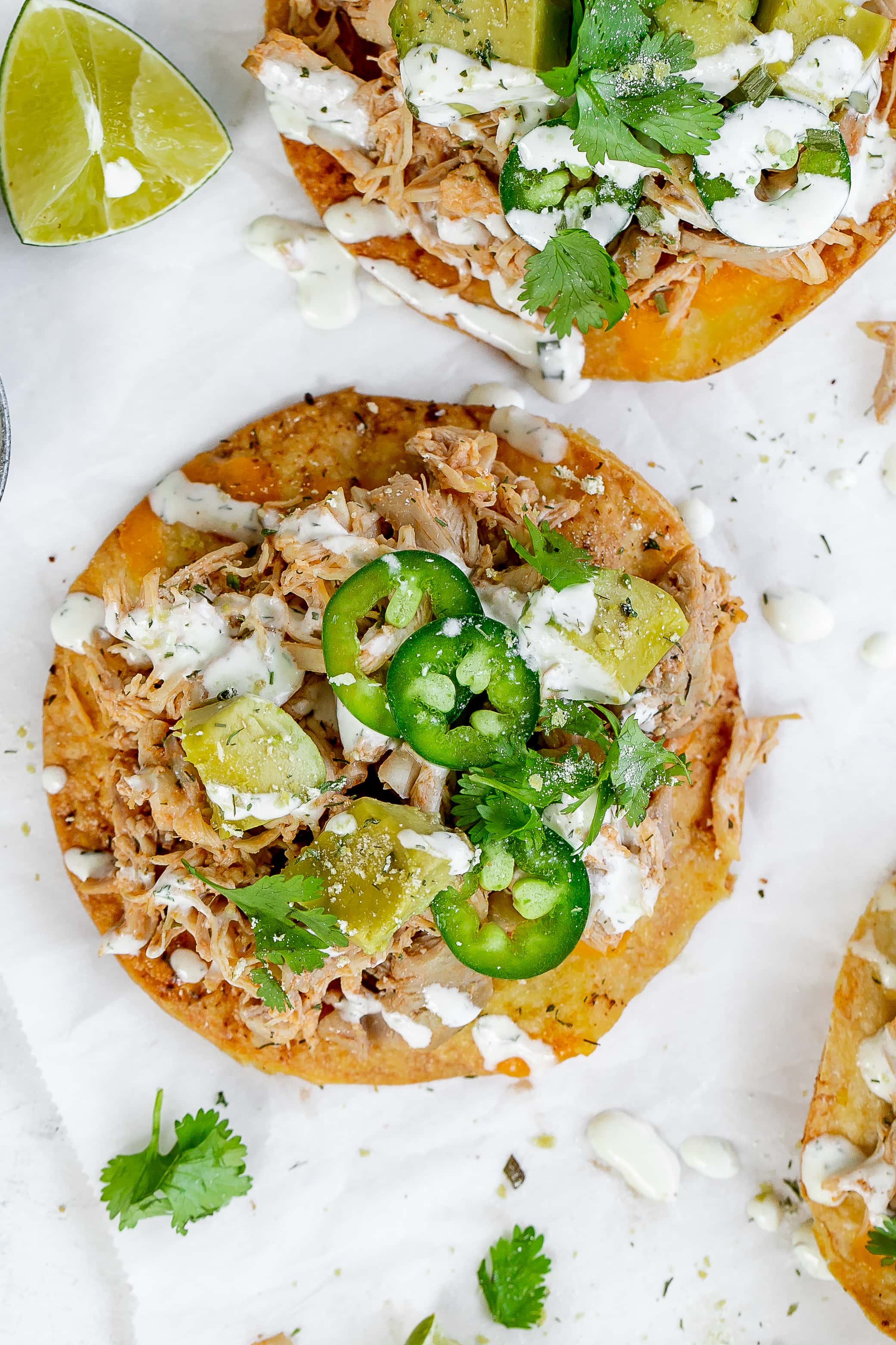 cool ranch chicken tostadas.