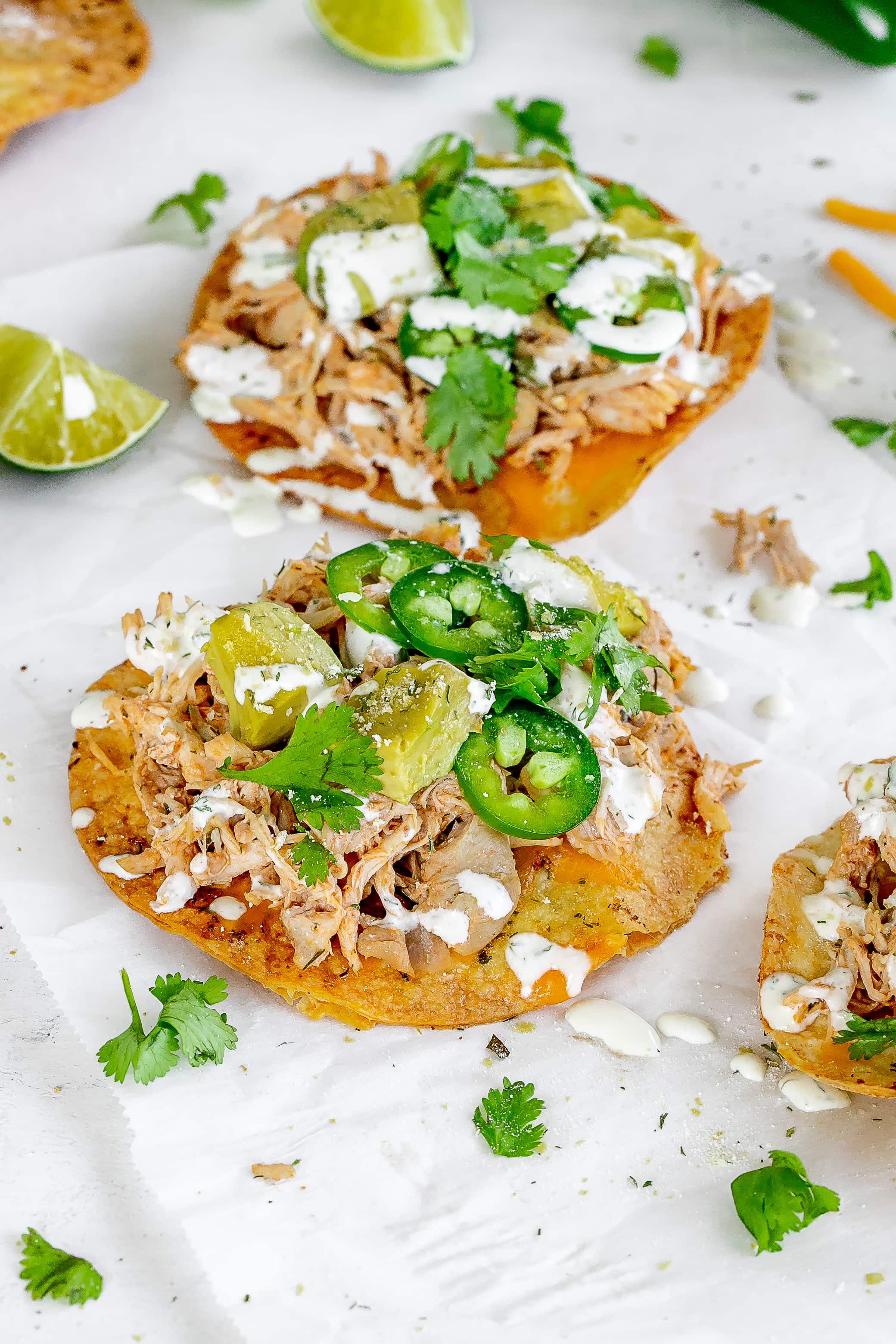cool ranch chicken tostadas.