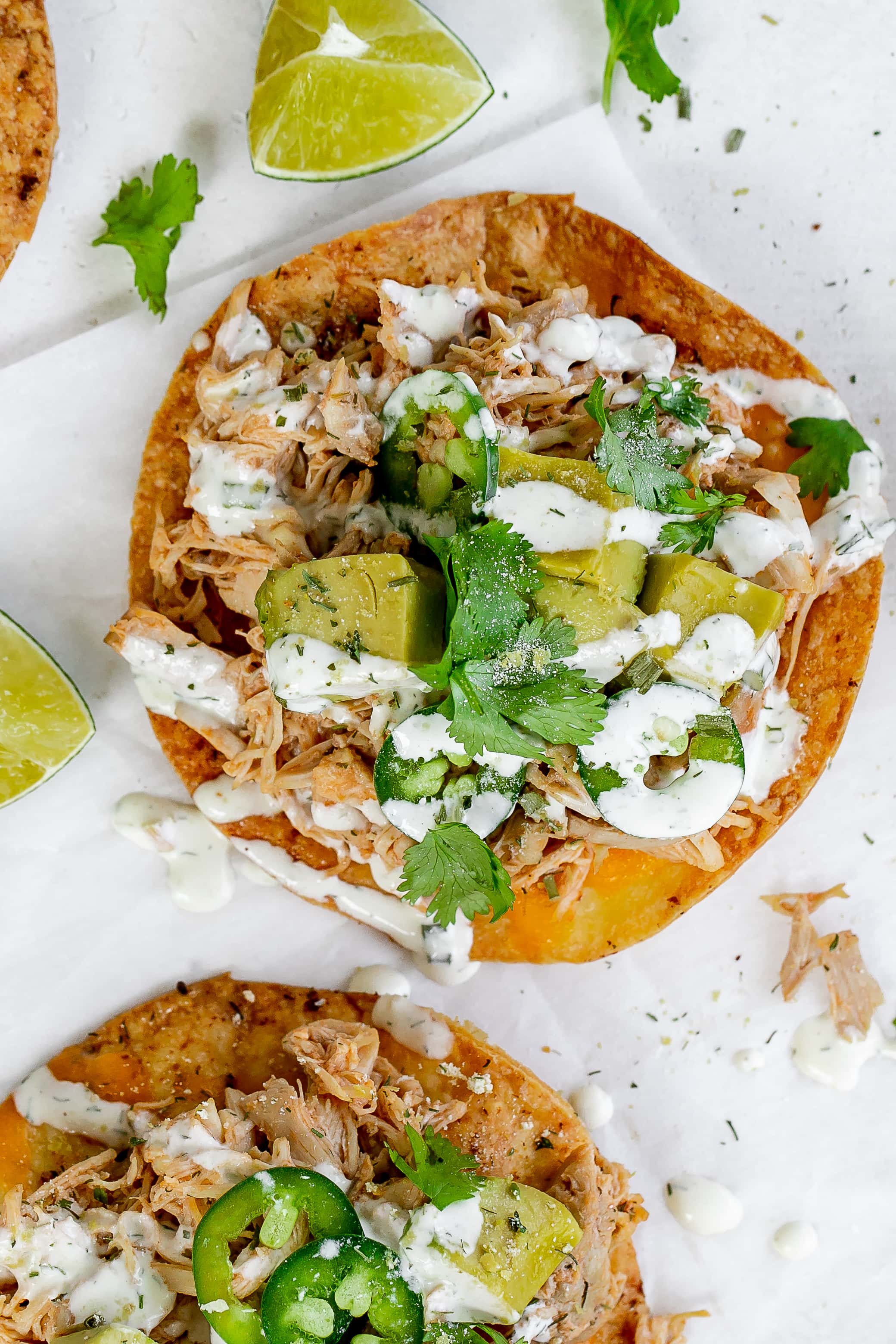 cool ranch chicken tostadas.