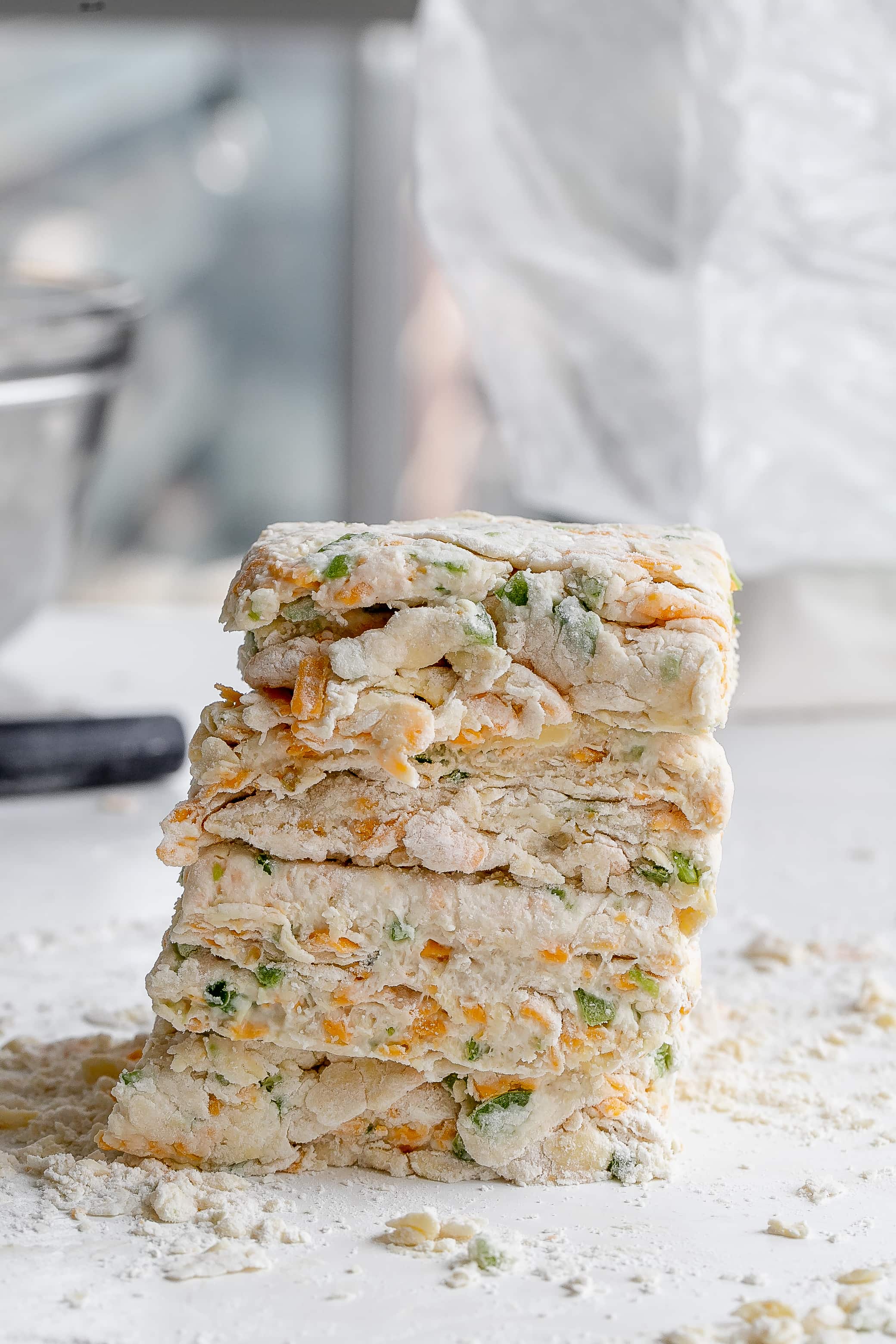 biscuits layered on top of each other. 