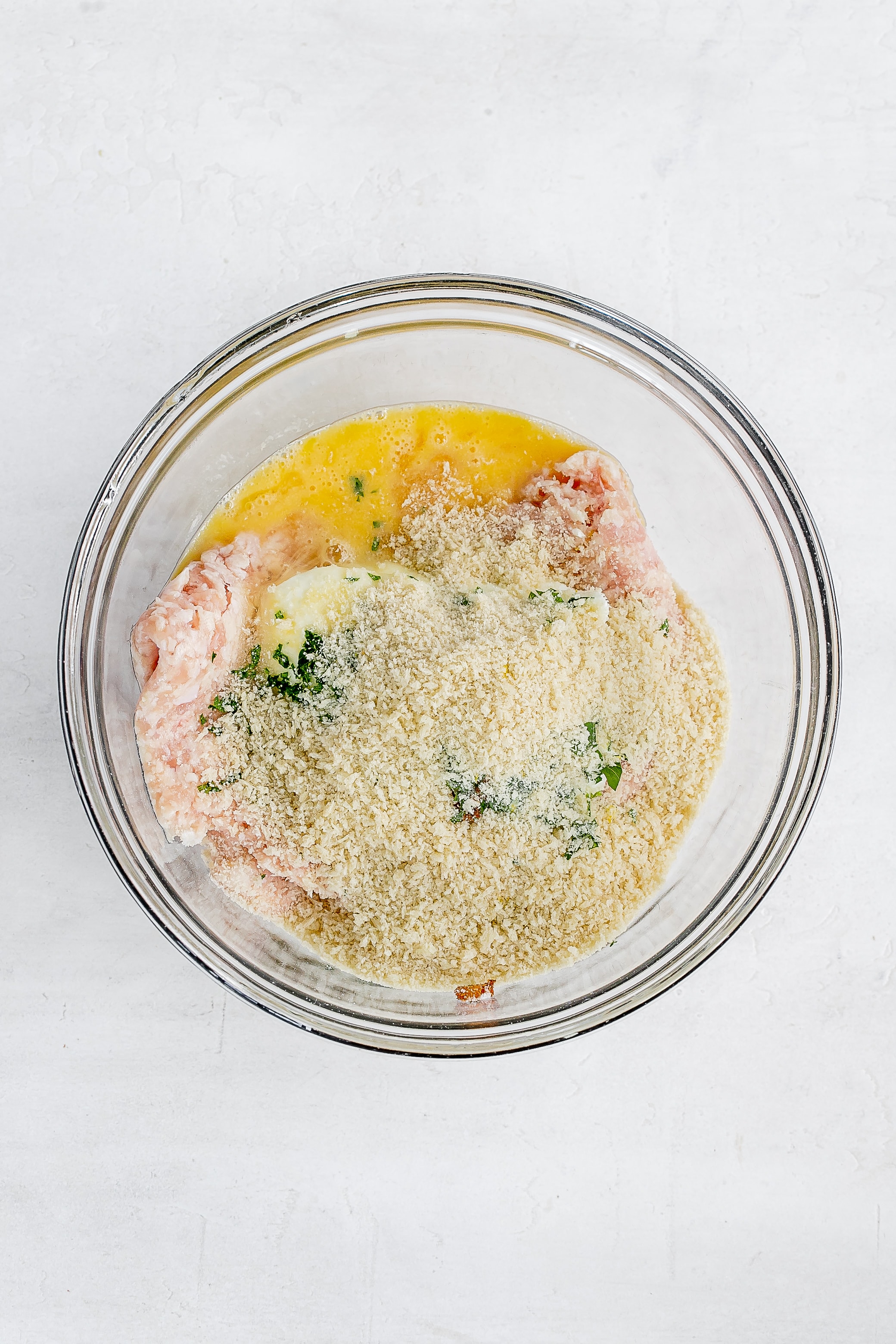 chicken mixture in a bowl.