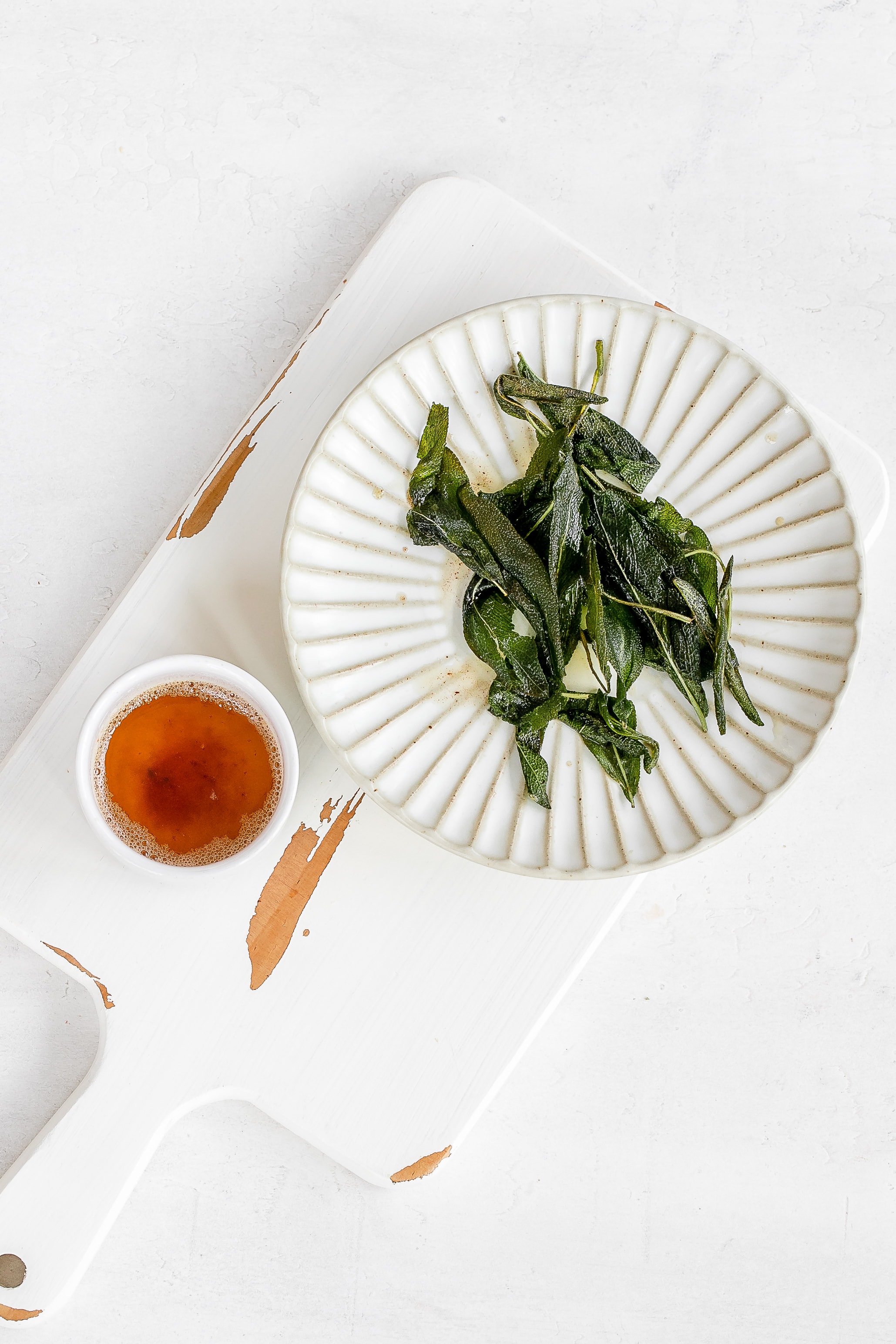 sage and brown butter in bowls.