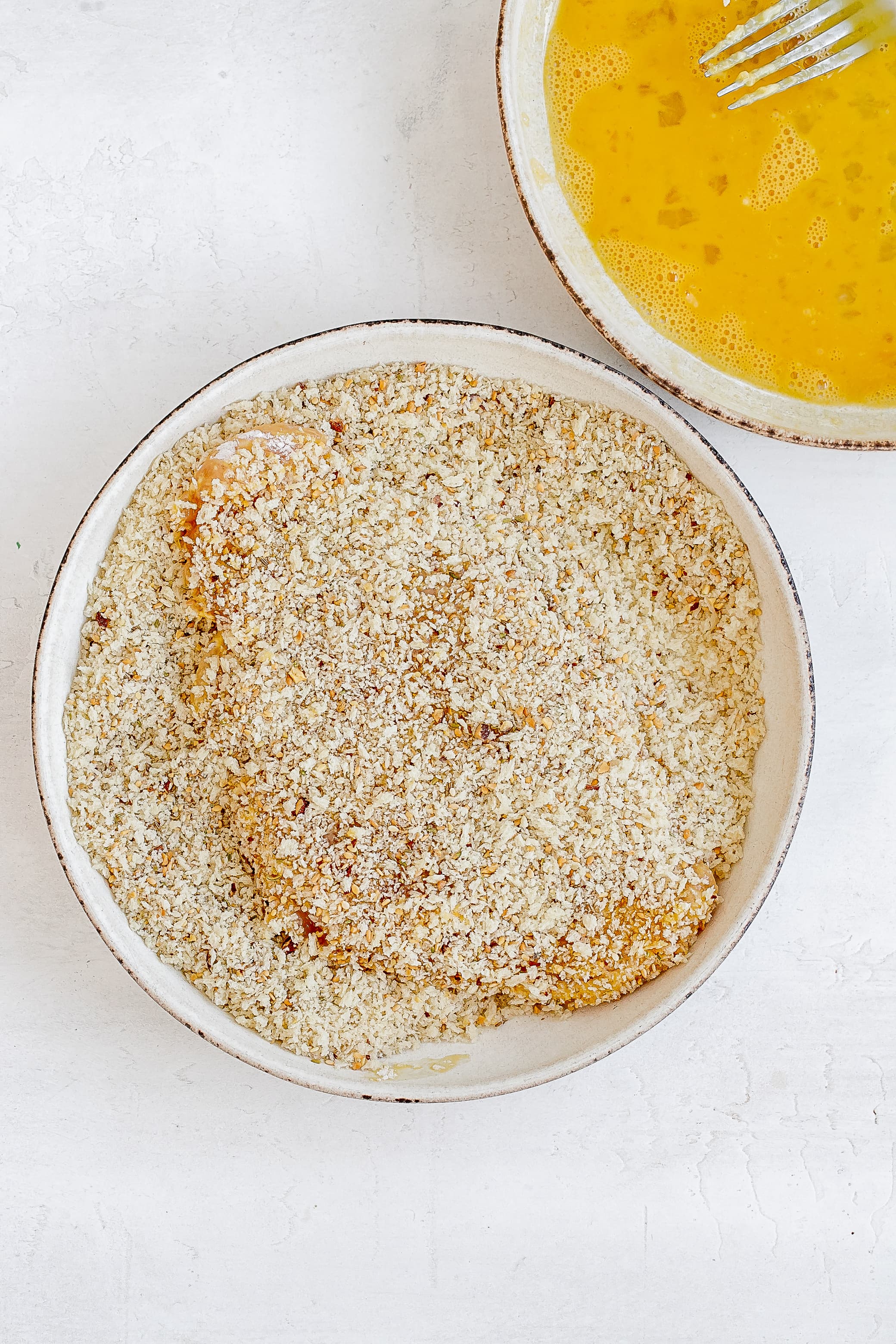 chicken cutlet in panko mixture