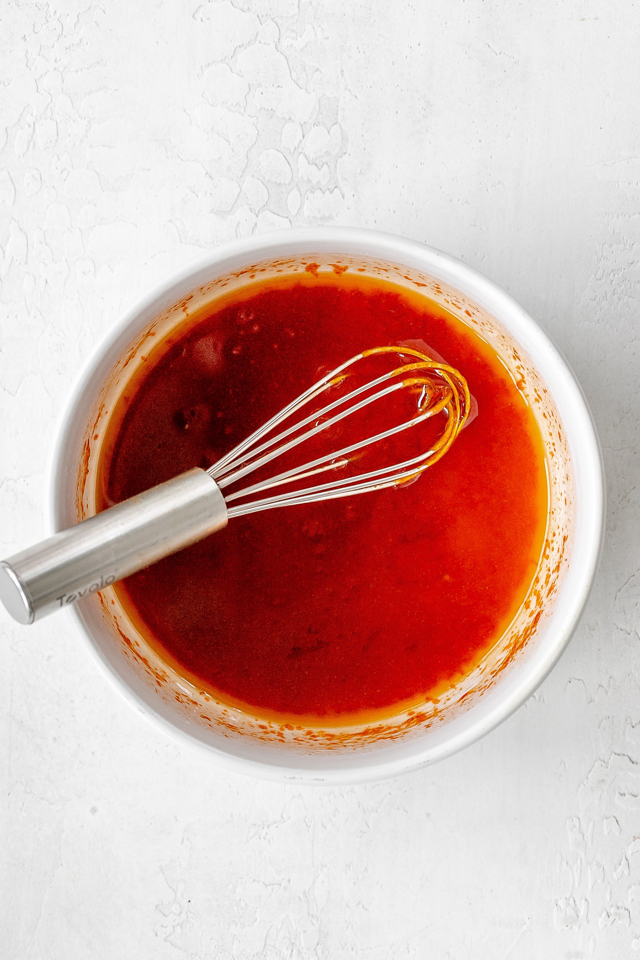gochujang brown butter sauce in bowl. 