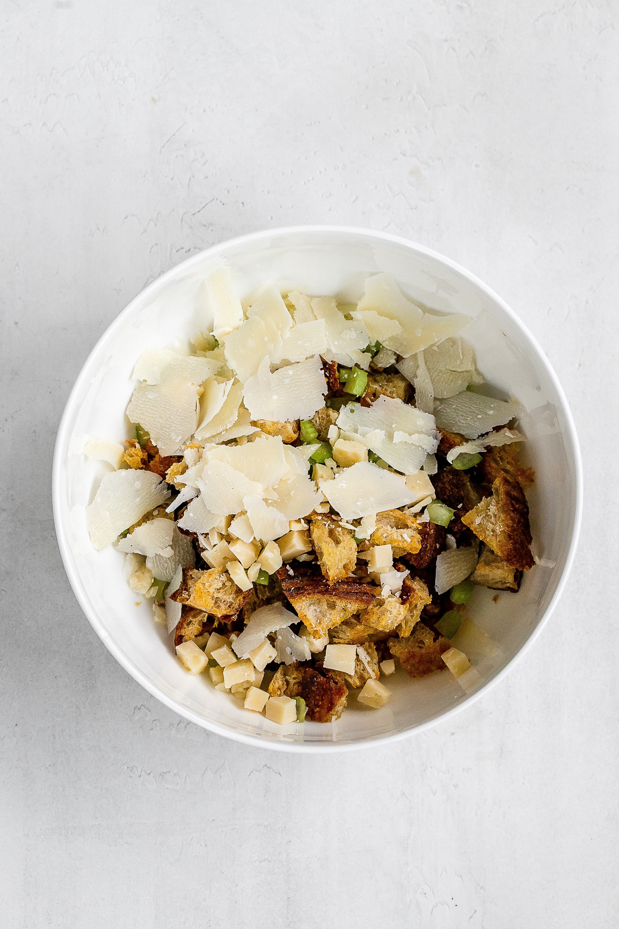 bread and walnut mixture in bowl. 