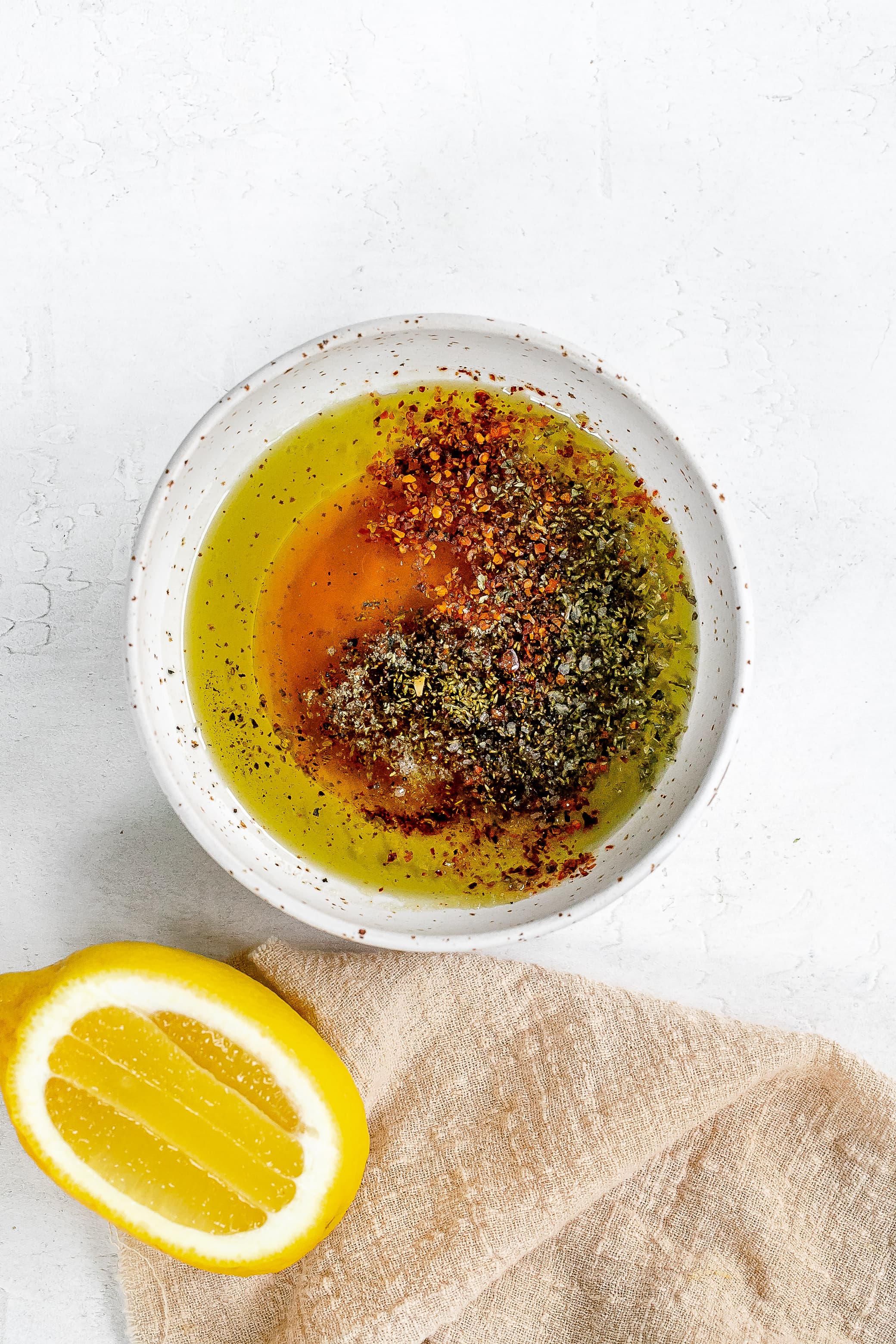 dressing ingredients in bowl.