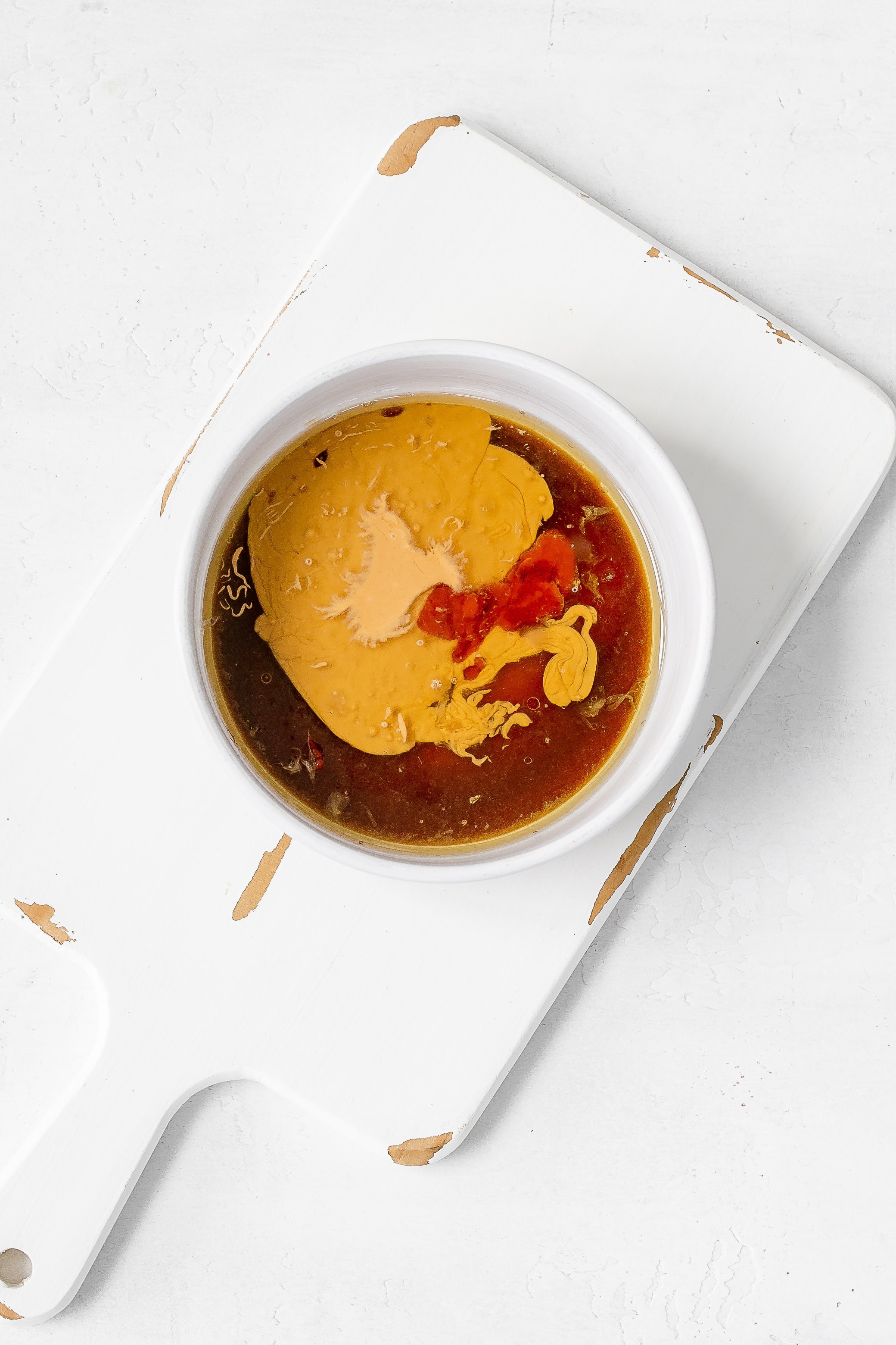 dressing ingredients in a bowl.