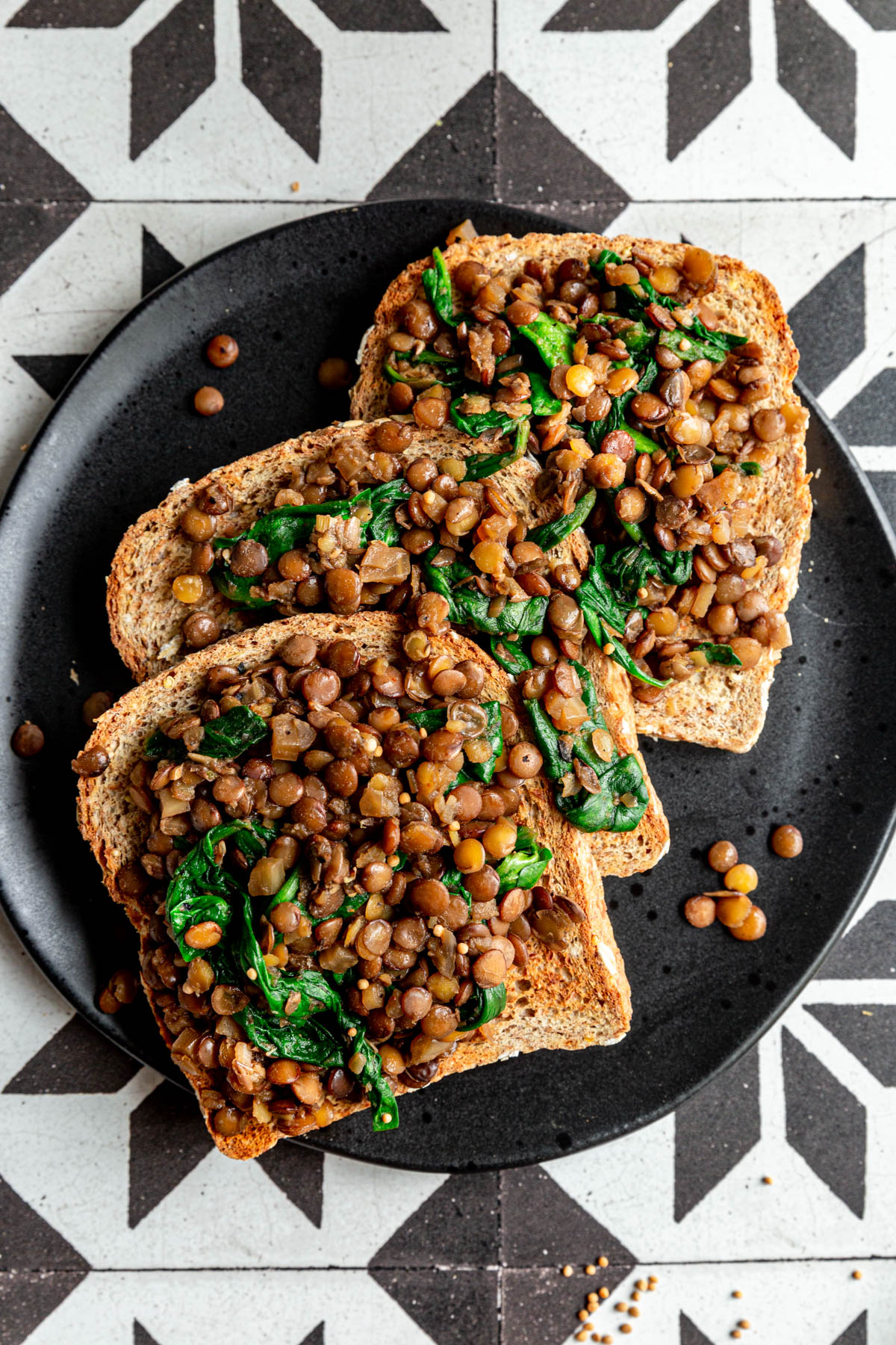 Lentils and Greens Toast (High Protein)
