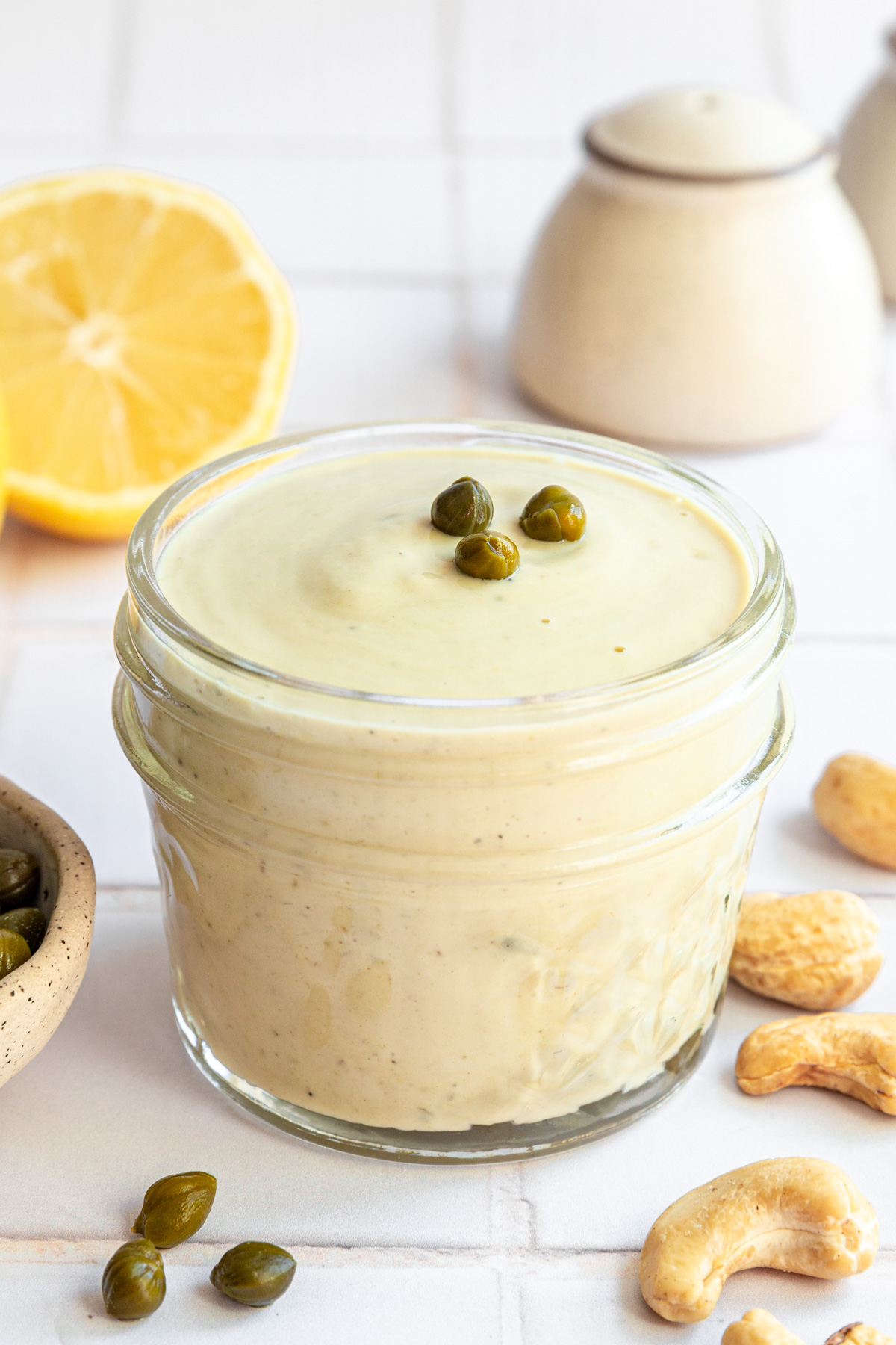 Vegan OilFree Cashew Caesar Salad Dressing