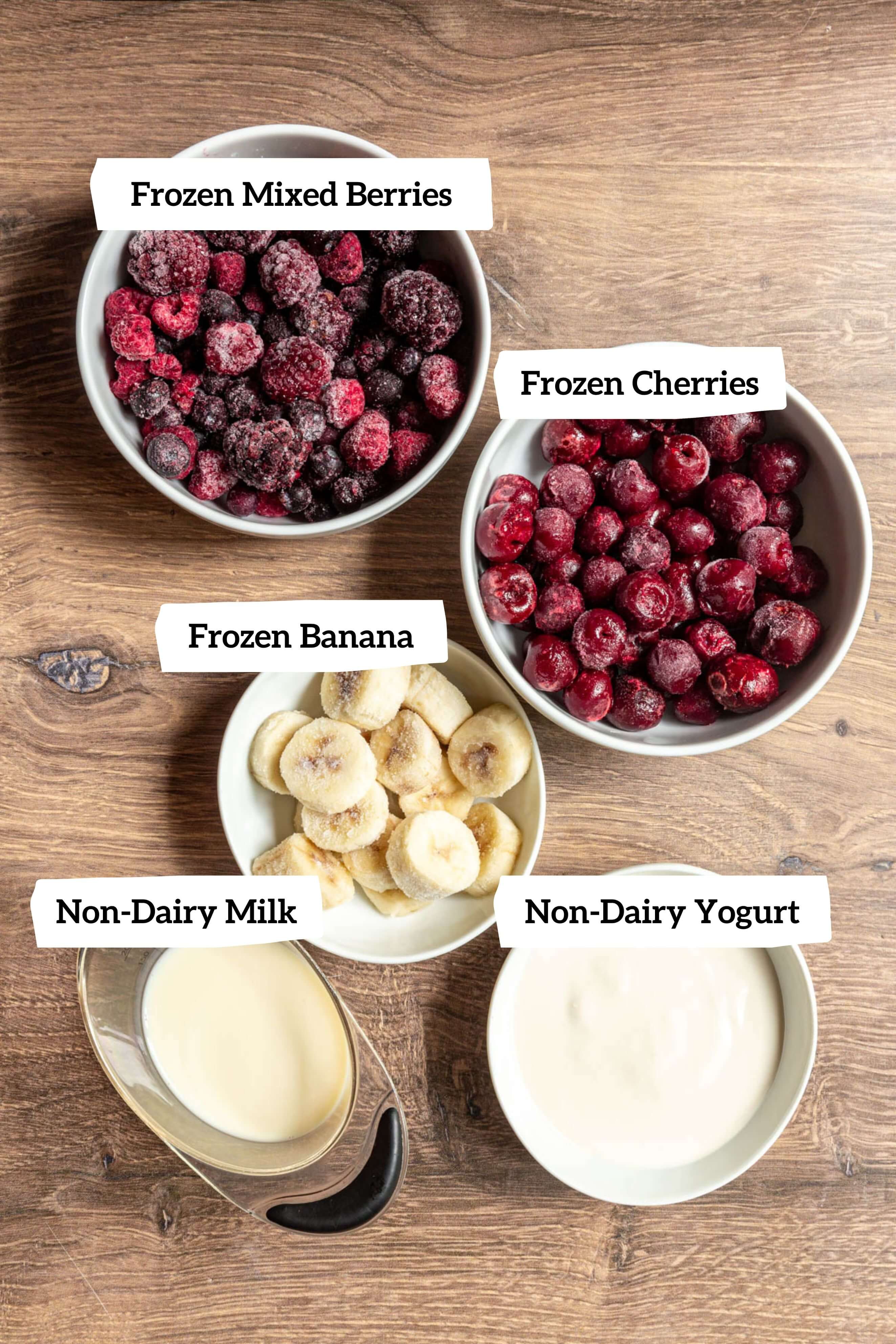 Cherry Berry Smoothie Bowl Ingredients
