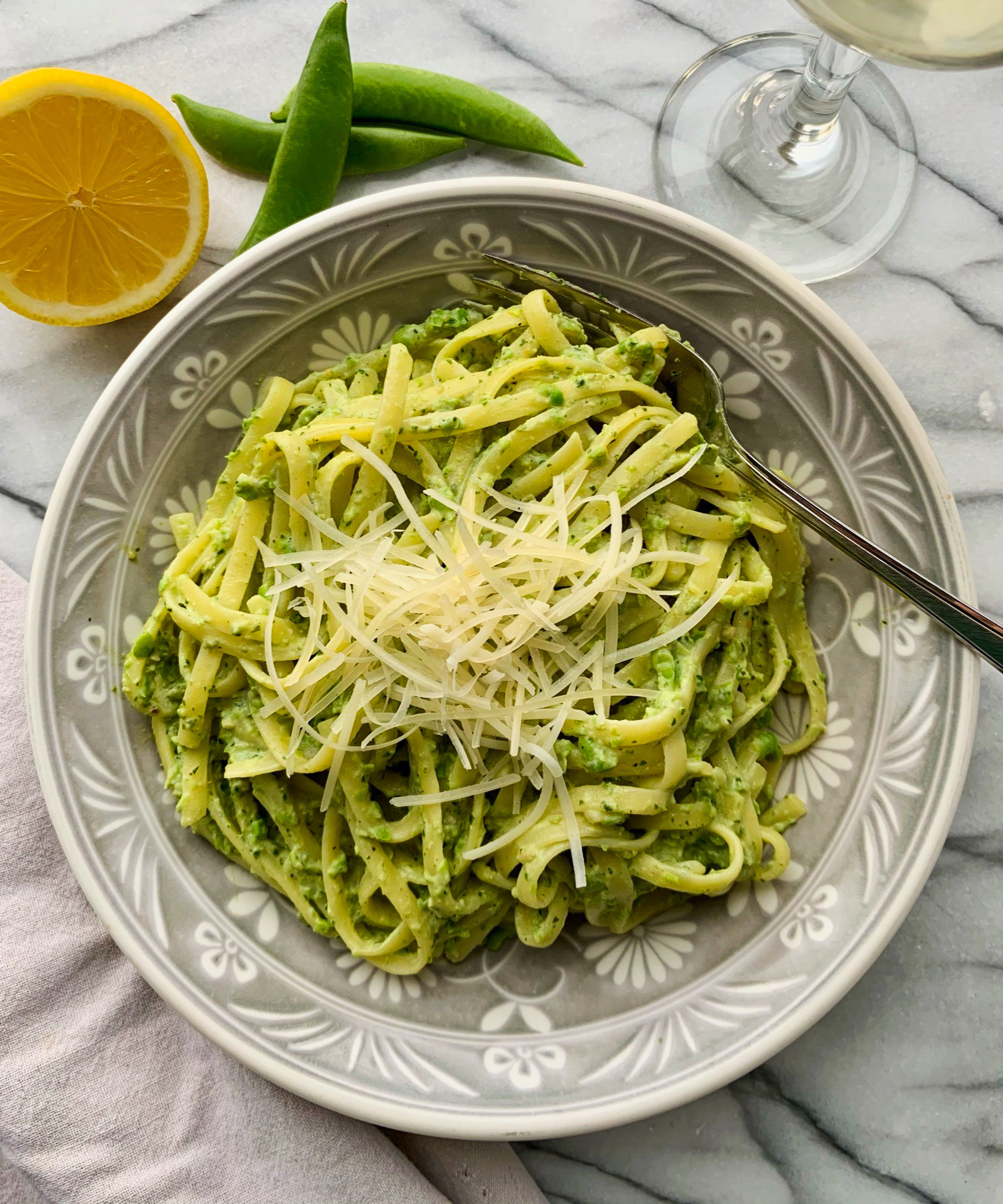 Ricotta Pea Pesto Pasta
