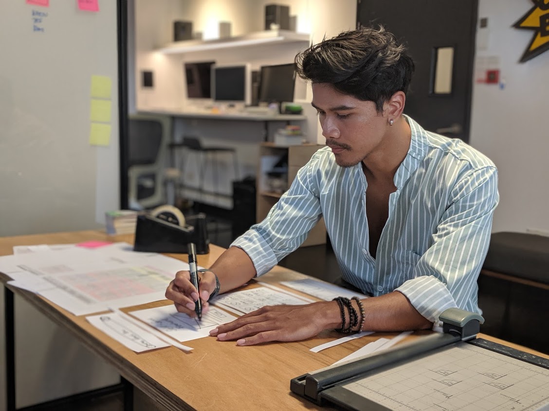 Chemistry, Service Design Agency in Singapore, Fariz designing wireframe