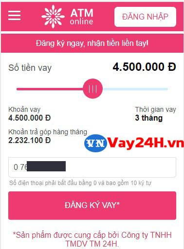 Hướng dẫn vay tiền atm online