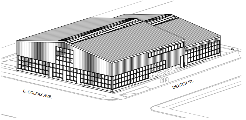 A Mixed-Use Retail/Office Concept with 4 Restaurants Proposed Along E Colfax