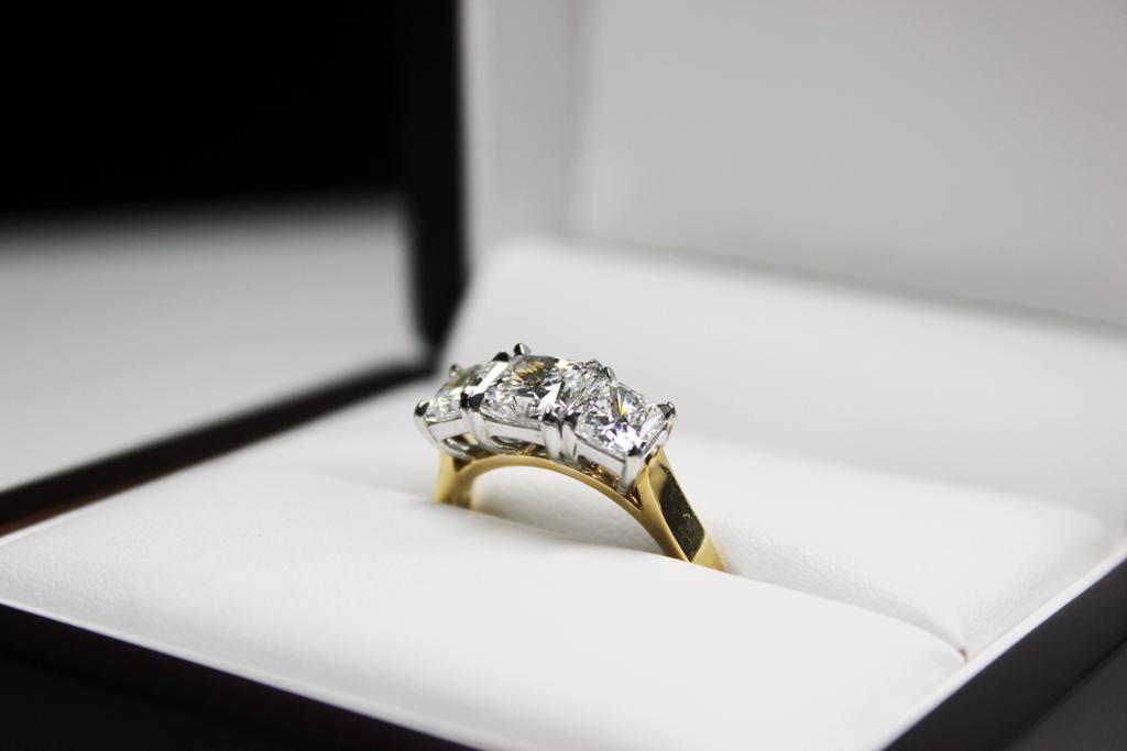 Radiant Cut Trilogy Diamond Ring