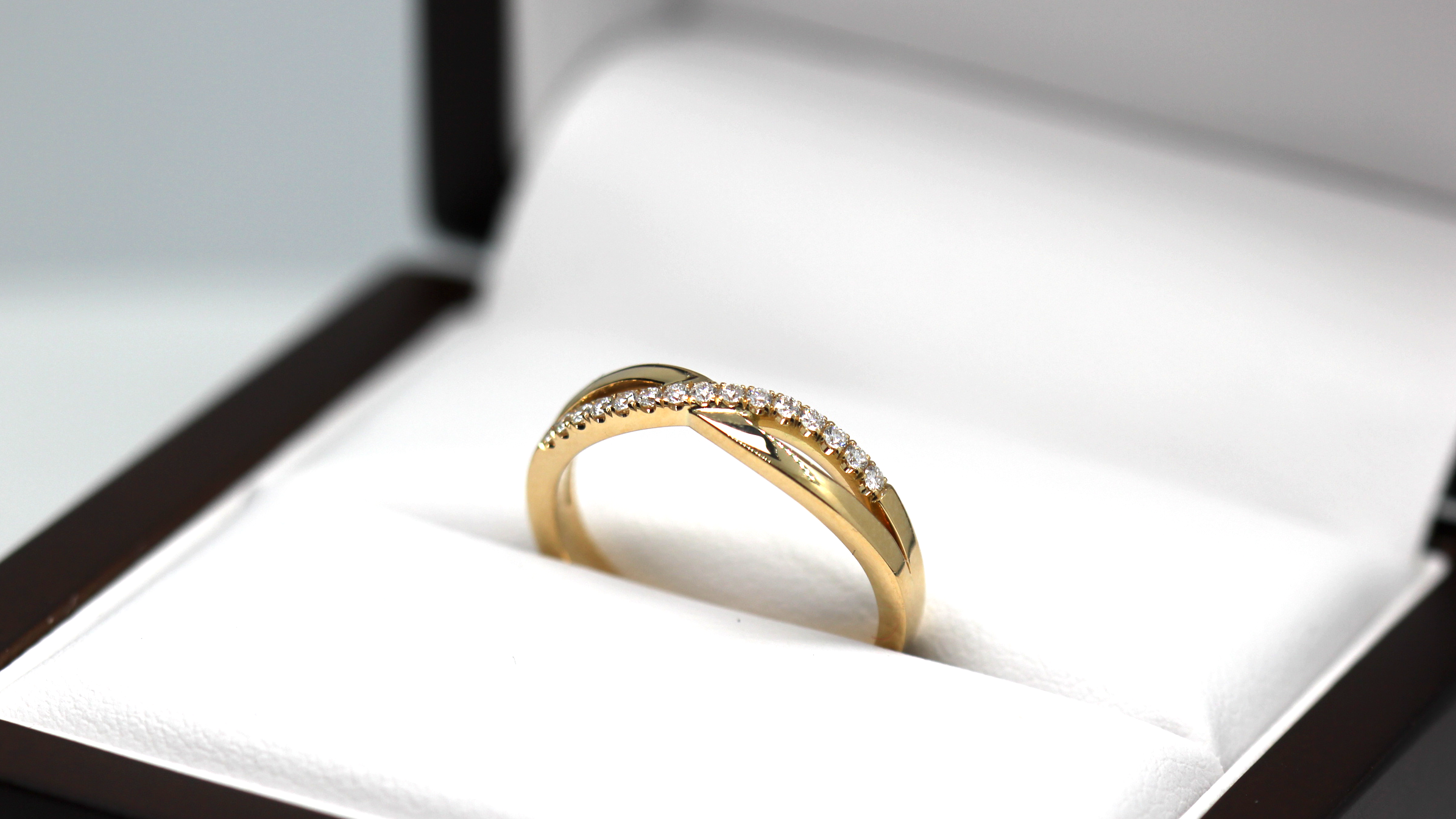 Yellow Gold Diamond Crossover Ring