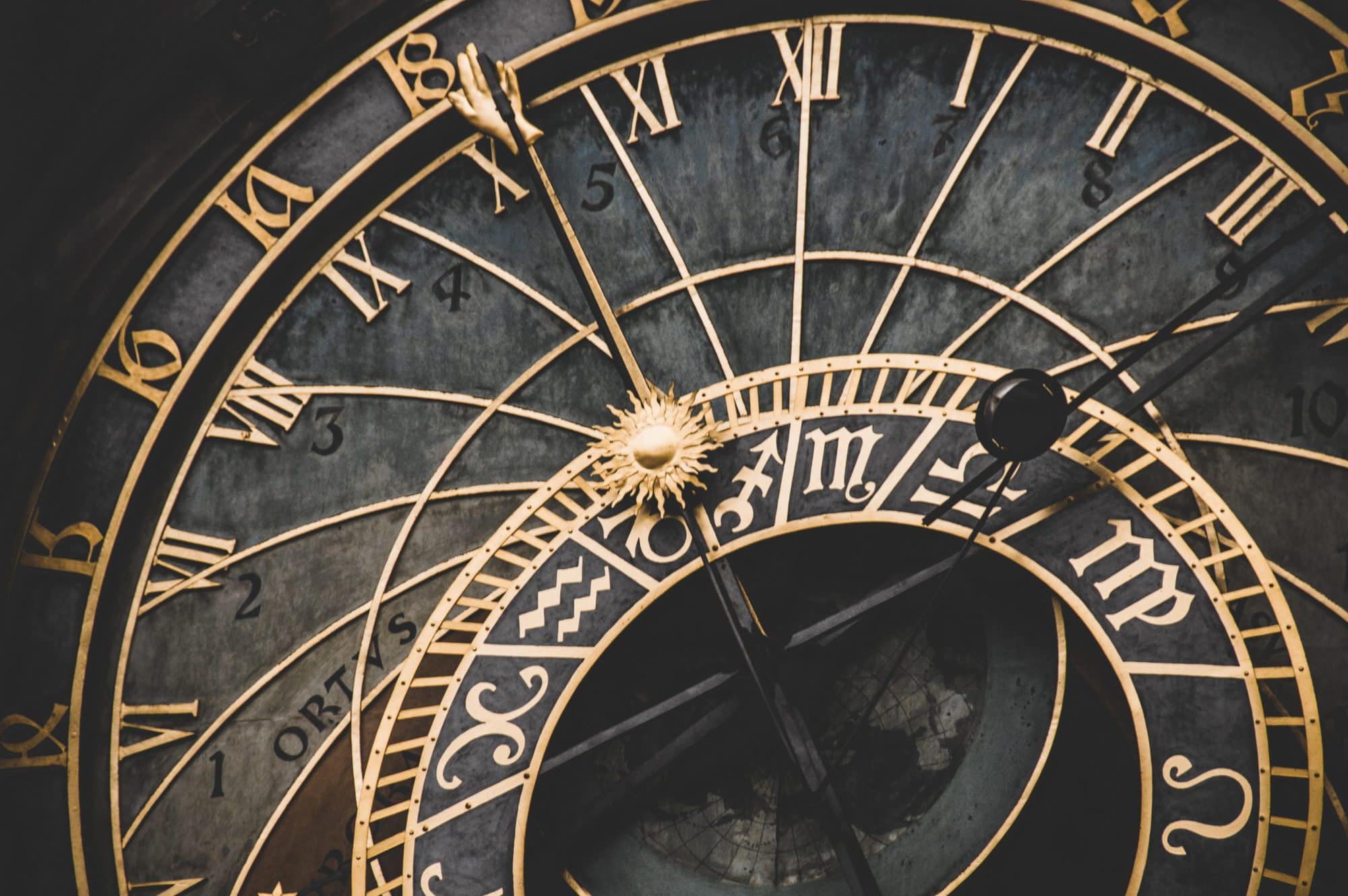 A close up of a clock face.