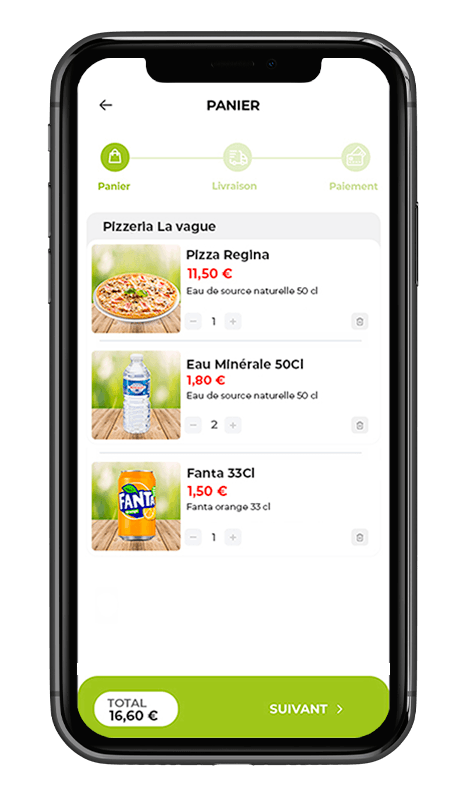 Screenshot Application - Panier
