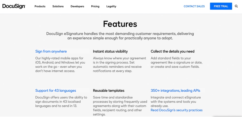 docusign product description