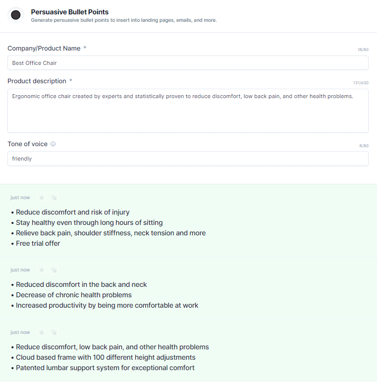 jarvis persuasive bullet points template