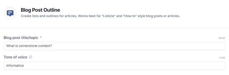 Jarvis Blog Post Outline Template Example - Input