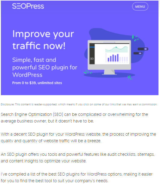 Blog introduction example from Neil Patel