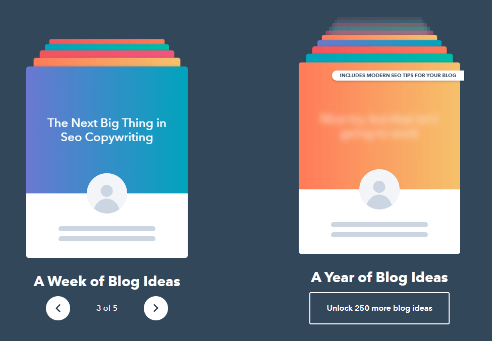 HubSpot Blog Topic Generator Output Example