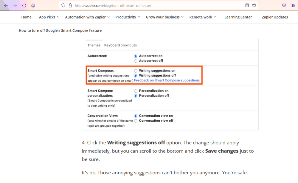 Zapier how-to article example