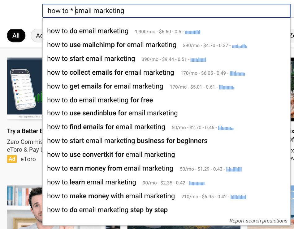 email marketing search