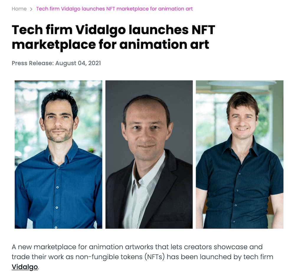 Vidalgo press release