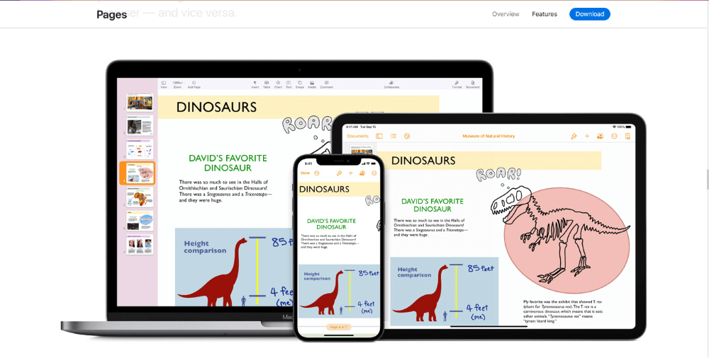 Pages software for writing a book