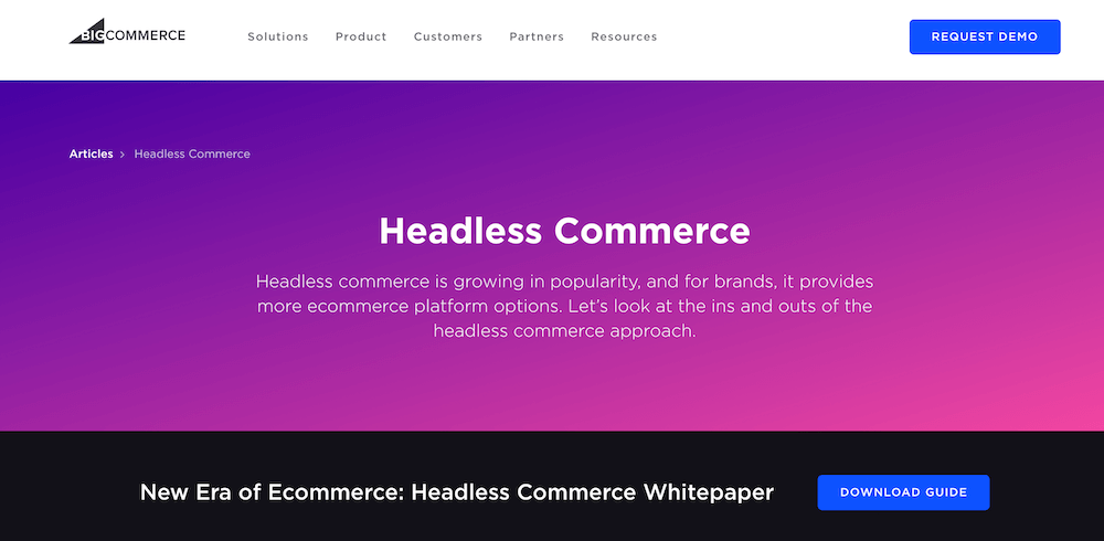 BigCommerce long form content example