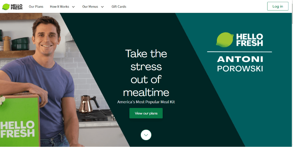 HelloFresh - writing copy for websites examples