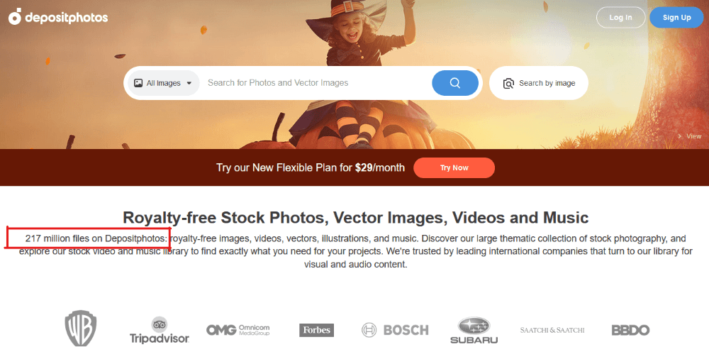 DepositPhotos - writing copy for websites example