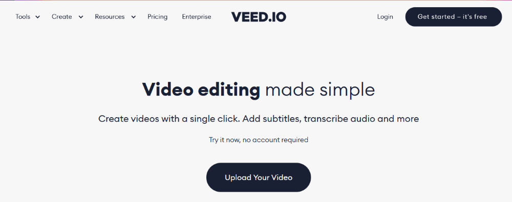 VEED.IO tagline example - how to write a tagline