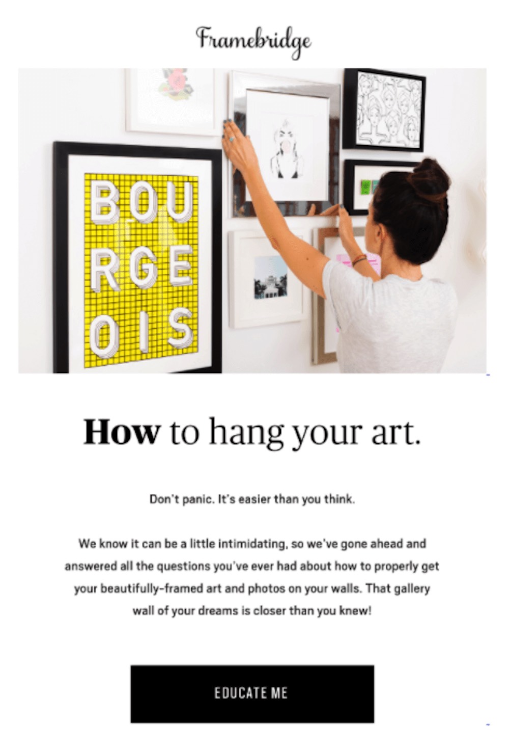Framebridge scannable email example