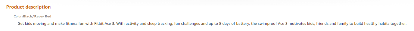 Fire TV Stick Product Description Example