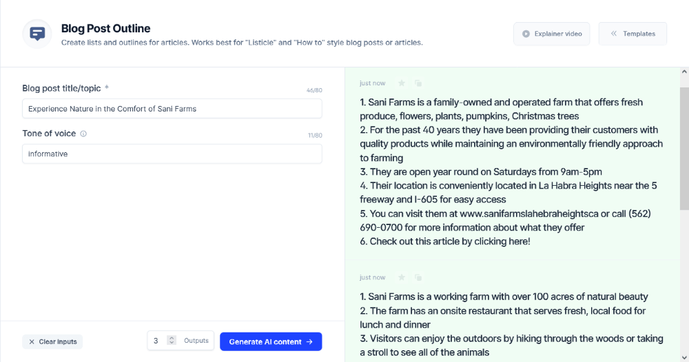 Jarvis Blog Post Outline template- how to write a brochure